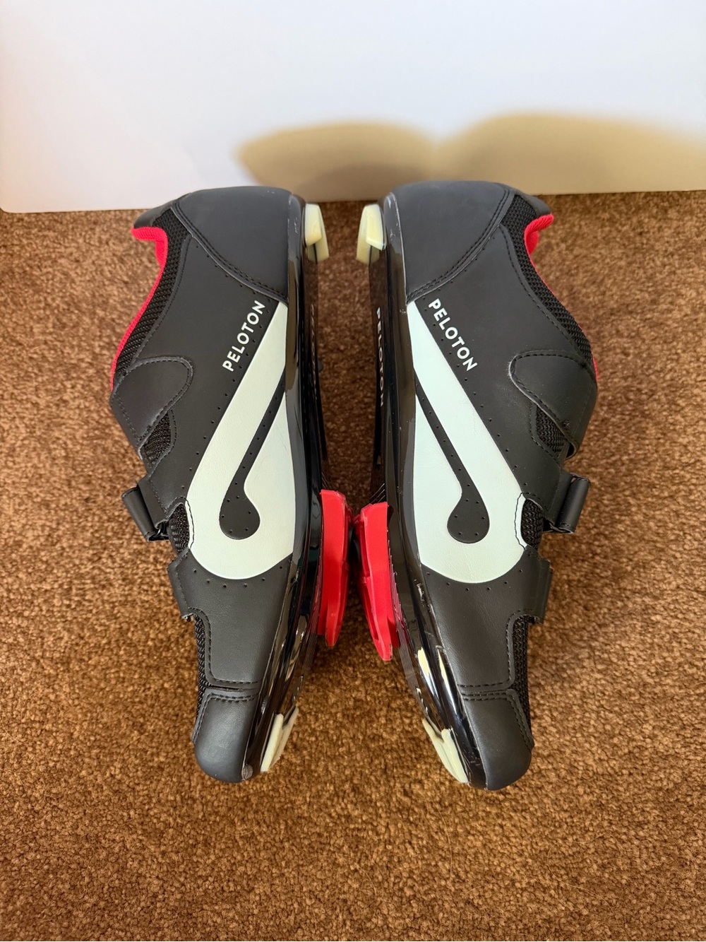 NWOT Peloton Cycling Shoes EU 46 Men's 12 Black Red Delta Cleats - Picture 4 of 6